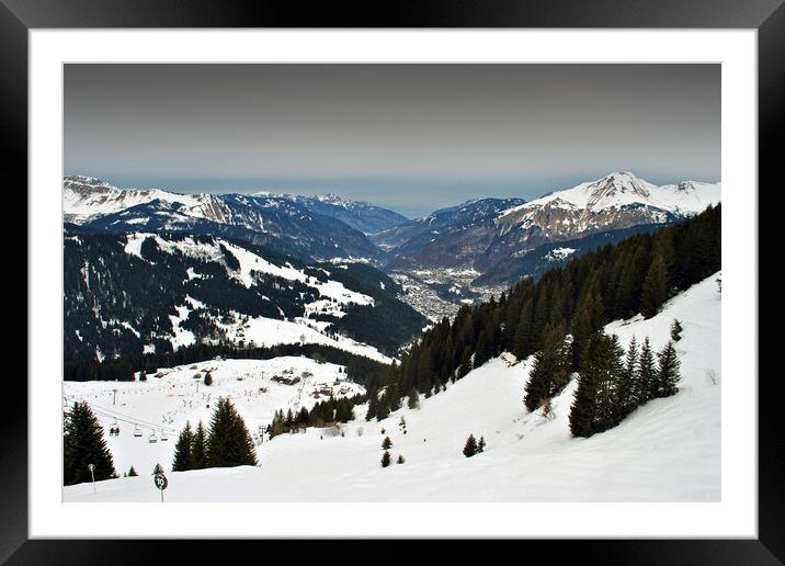 Morzine Lets Gets Portes Du Soleil French Alps France Framed Mounted Print by Andy Evans Photos