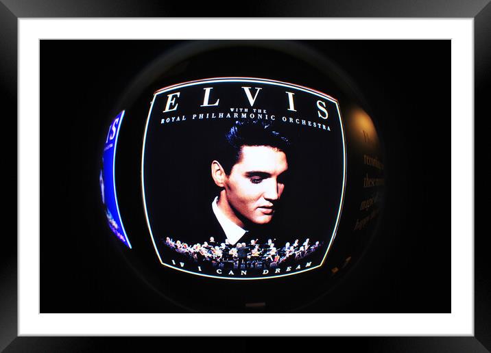 Elvis Presley on Tour The Exhibition at The O2 Arena in London E Framed Mounted Print by Andy Evans Photos
