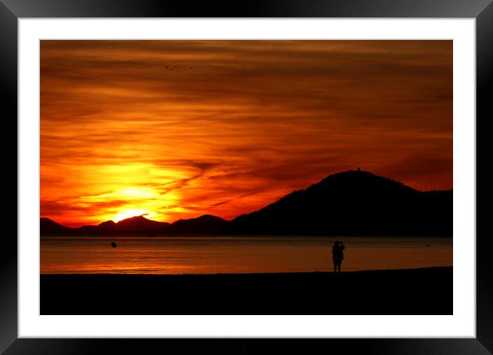 Benidorm Sunset Costa Blanca Spain Framed Mounted Print by Andy Evans Photos