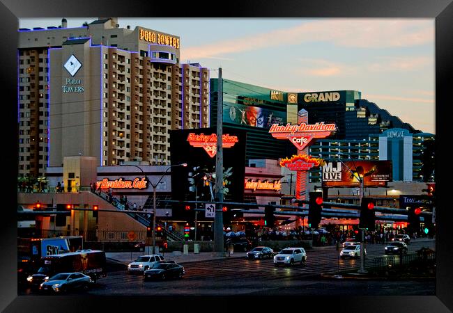 Las Vegas Strip Skyline Cityscape America USA Framed Print by Andy Evans Photos