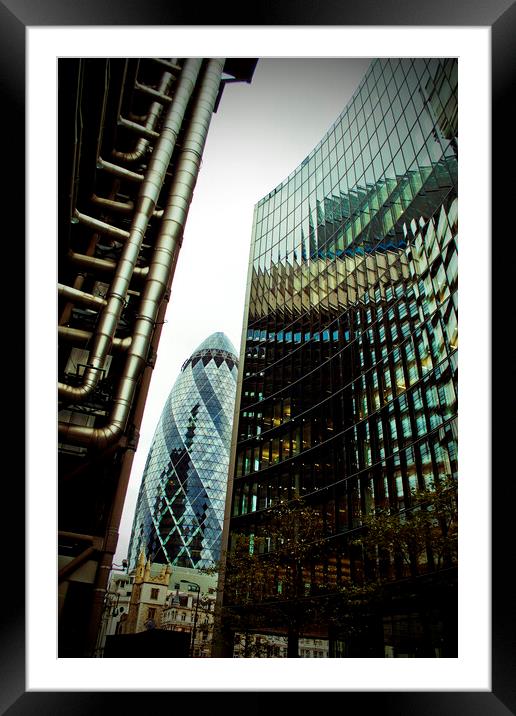 30 St Mary Axe The Gherkin London England Framed Mounted Print by Andy Evans Photos