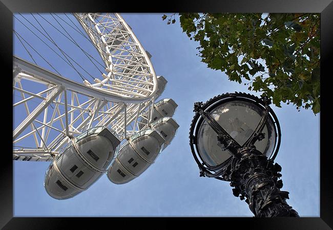London Eye and Lamp Framed Print by Andy Evans Photos