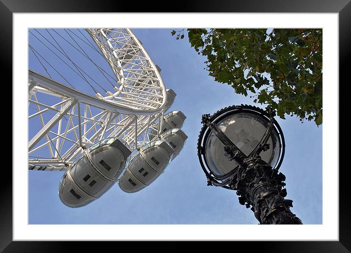 London Eye and Lamp Framed Mounted Print by Andy Evans Photos