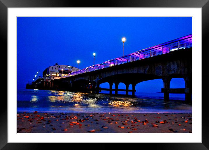 Bournemouth Pier at Night Time, Dorset. Framed Mounted Print by Andy Evans Photos