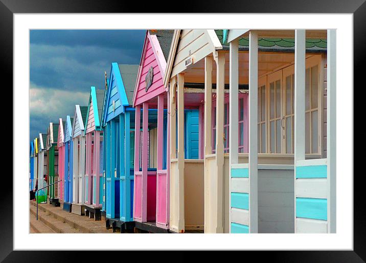 Beach Huts in Southwold, Suffolk, England, United Kingdom Framed Mounted Print by Andy Evans Photos