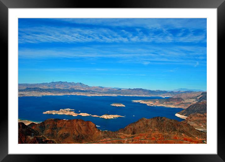 Lake Mead Arizona Nevada America Framed Mounted Print by Andy Evans Photos