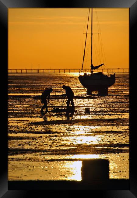 Sunset Thorpe Bay Southend on Sea Essex  Framed Print by Andy Evans Photos