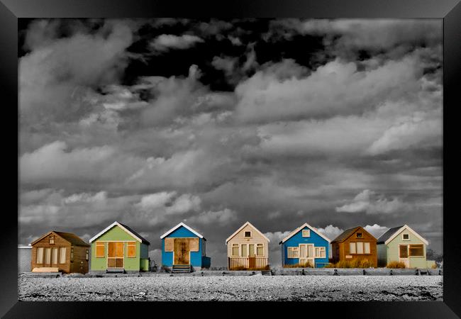 Hengistbury Head beach huts Dorset Framed Print by Andy Evans Photos