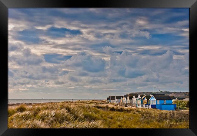 Hengistbury Head beach huts Dorset Framed Print by Andy Evans Photos