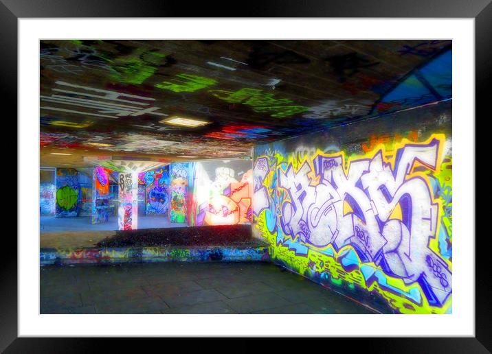 Graffiti street art Southbank London Framed Mounted Print by Andy Evans Photos