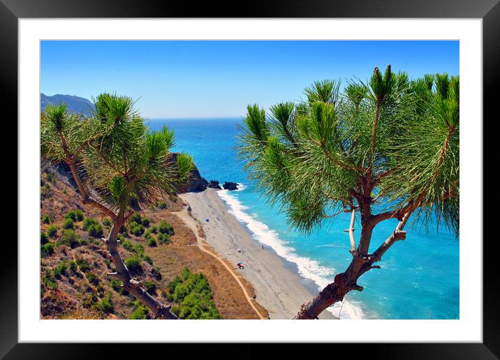 Playa de Las Alberquillas Costa del Sol Spain Framed Mounted Print by Andy Evans Photos