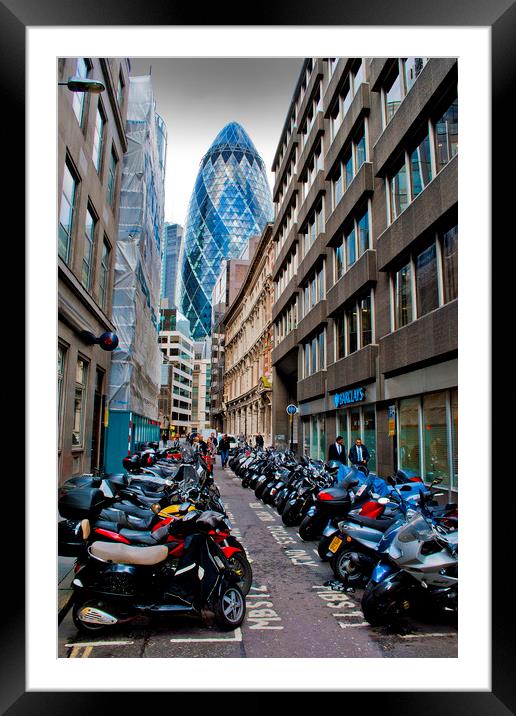 30 St Mary Axe known as The Gherkin London Framed Mounted Print by Andy Evans Photos