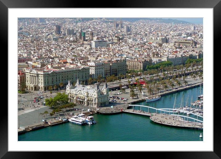 Barcelona skyline cityscape in Catalonia Spain  Framed Mounted Print by Andy Evans Photos