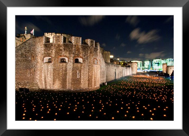 Tower of London torch lit candles lanterns Framed Mounted Print by Andy Evans Photos