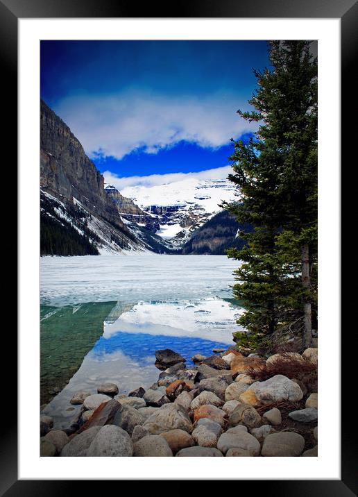 Lake Louise Victoria Glacier Canada Framed Mounted Print by Andy Evans Photos