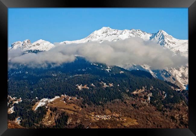 Mont Blanc from La Tania 3 Valleys French Alps Framed Print by Andy Evans Photos