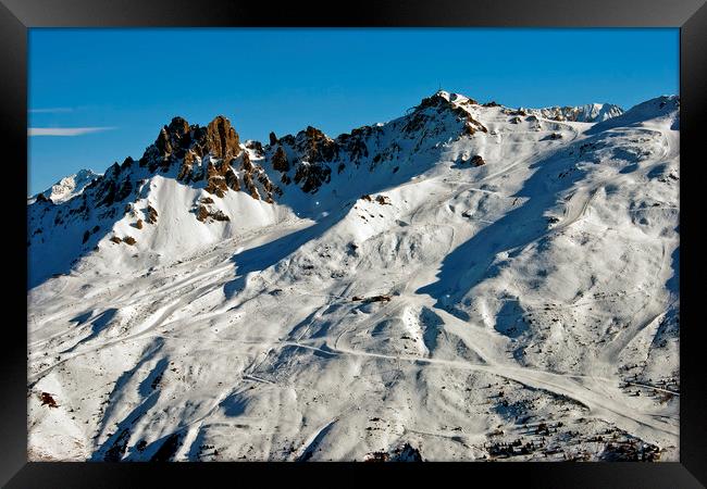 Meribel Les 3 Valleys ski area Alps France Framed Print by Andy Evans Photos