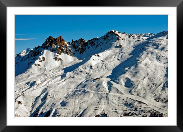 Meribel Les 3 Valleys ski area Alps France Framed Mounted Print by Andy Evans Photos