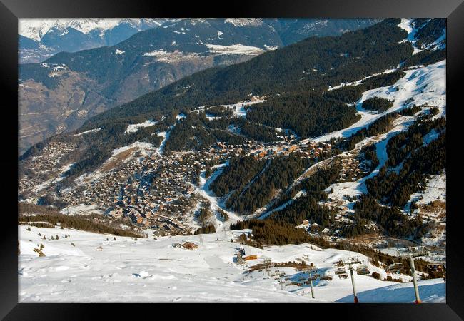 Meribel 3 Valleys ski area French Alps France Framed Print by Andy Evans Photos