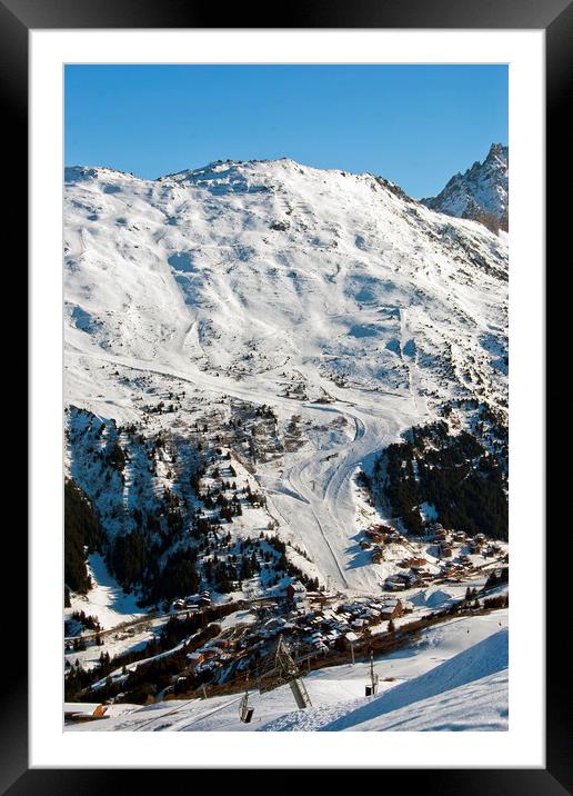 Meribel Mottaret 3 Valleys ski area French Alps Framed Mounted Print by Andy Evans Photos
