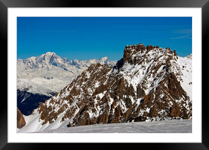 Mont Blanc Mont Vallon Meribel Mottaret France Framed Mounted Print by Andy Evans Photos