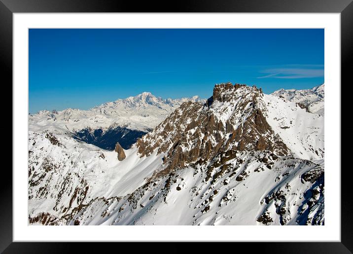 Mont Blanc Mont Vallon Meribel Mottaret France Framed Mounted Print by Andy Evans Photos