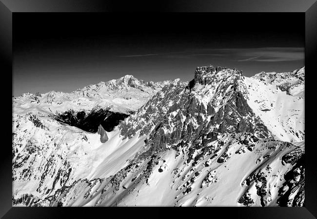 Mont Blanc Mont Vallon Meribel Mottaret France Framed Print by Andy Evans Photos