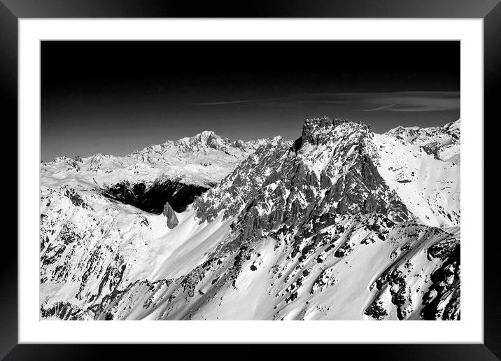 Mont Blanc Mont Vallon Meribel Mottaret France Framed Mounted Print by Andy Evans Photos
