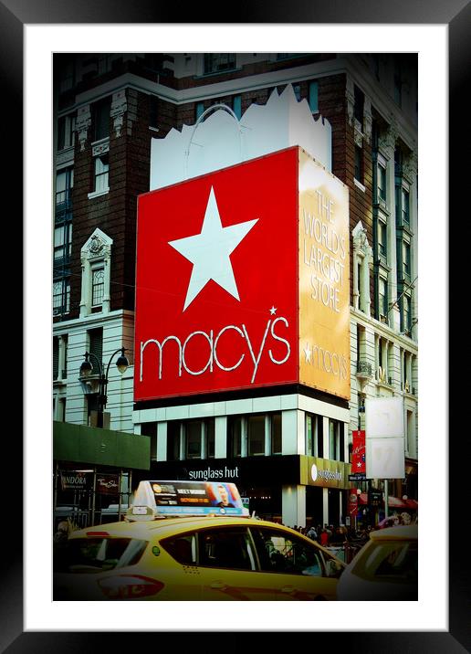 Vibrant Lights of Macy's Framed Mounted Print by Andy Evans Photos