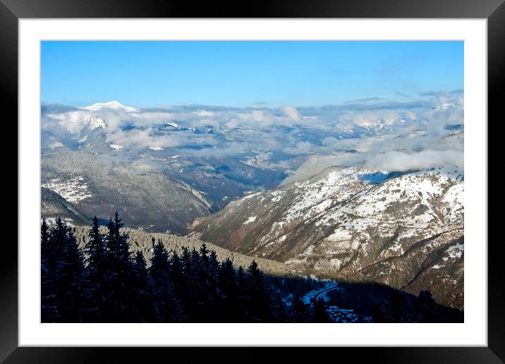 French Alps from Courchevel La Tania 3 Valleys Framed Mounted Print by Andy Evans Photos