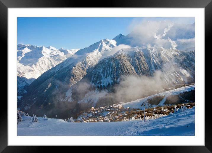 Courchevel 1850 3 Valleys ski area France Framed Mounted Print by Andy Evans Photos