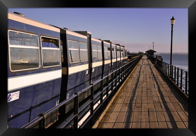 Southend on Sea Pier and Train Essex Framed Print by Andy Evans Photos