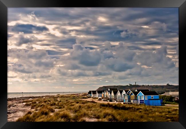 Hengistbury Head Beach Huts Dorset Framed Print by Andy Evans Photos