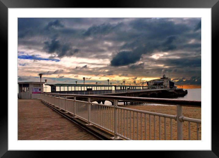 Bournemouth Pier Beach Dorset England Framed Mounted Print by Andy Evans Photos