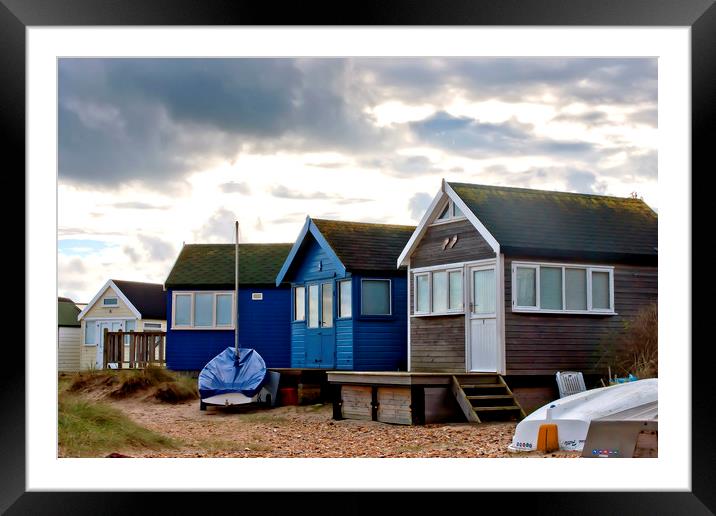 Hengistbury Head Beach Huts Dorset Framed Mounted Print by Andy Evans Photos