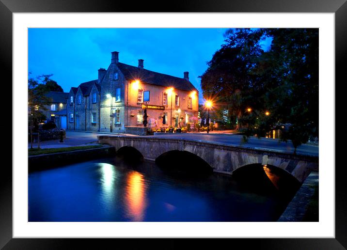A Night to Remember in Bourton-on-the-Water Framed Mounted Print by Andy Evans Photos
