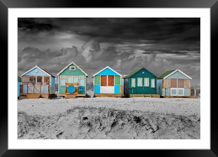 Beach Huts Hengistbury Head Bournemouth Dorset Framed Mounted Print by Andy Evans Photos