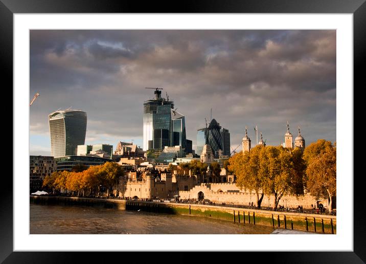 City of London Skyline Cityscape England Framed Mounted Print by Andy Evans Photos