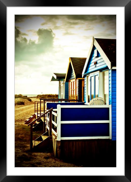 Hengistbury Head beach huts Bournemouth Dorset Framed Mounted Print by Andy Evans Photos