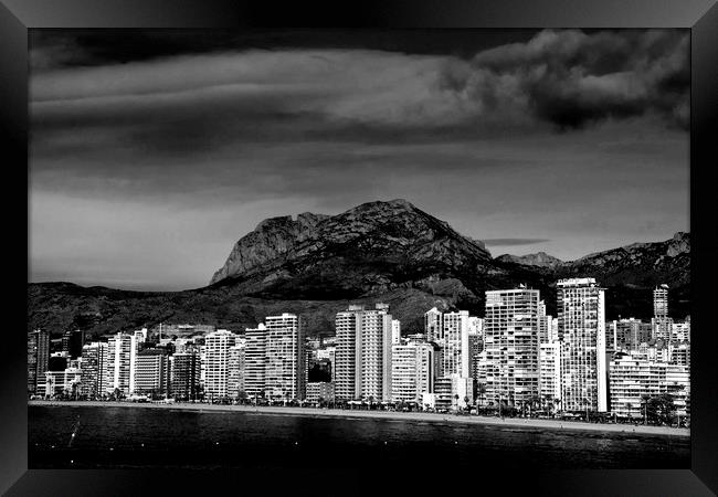 Benidorm Levante Beach Costa Blanca Spain Framed Print by Andy Evans Photos