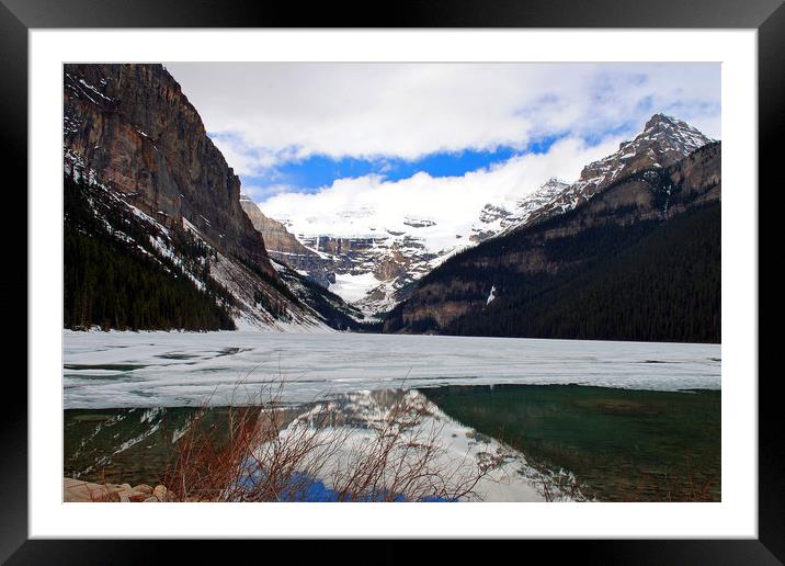 Lake Louise Victoria Glacier Alberta Canada Framed Mounted Print by Andy Evans Photos