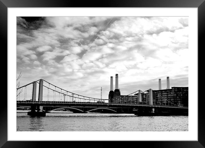 Chelsea Bridge Battersea Power Station London Framed Mounted Print by Andy Evans Photos