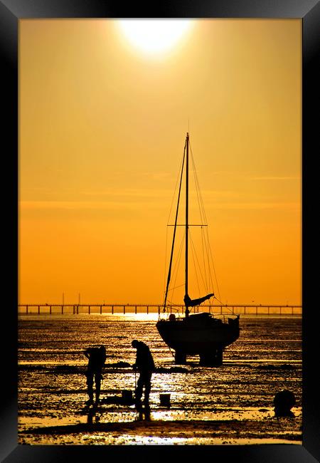 Thorpe Bay Sunset Southend on Sea Essex Framed Print by Andy Evans Photos