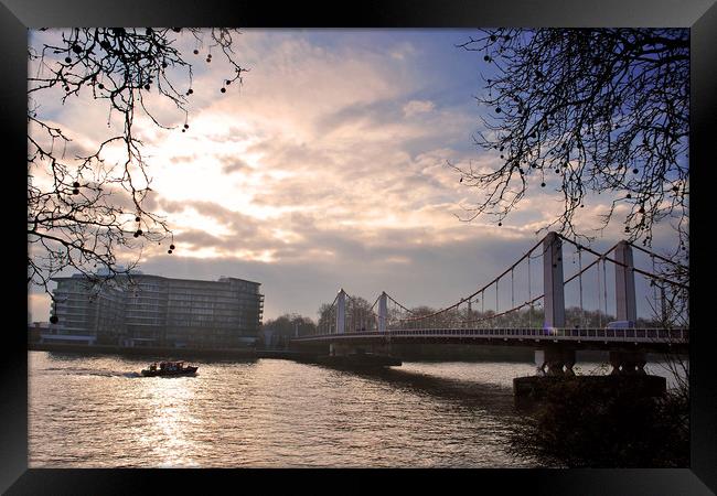Chelsea Bridge River Thames London Framed Print by Andy Evans Photos