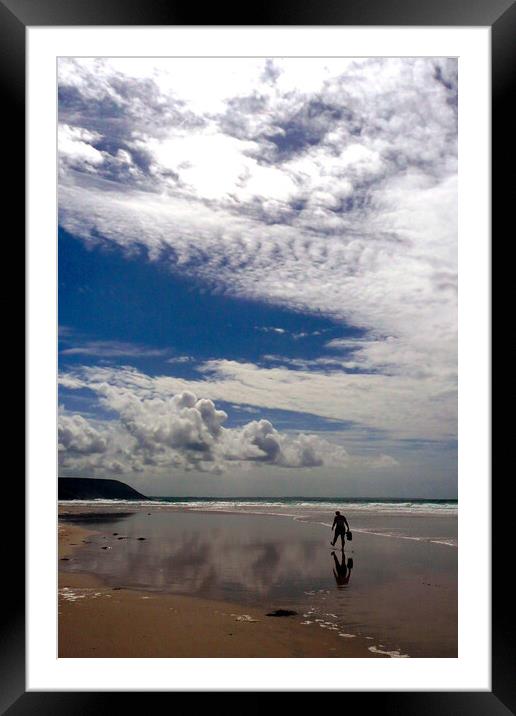 The Majestic Sandy Beach of Finistere Brittany Framed Mounted Print by Andy Evans Photos