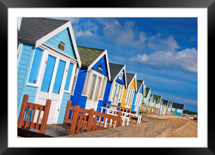 Beach huts Hengistbury Head Bournemouth Dorset Framed Mounted Print by Andy Evans Photos