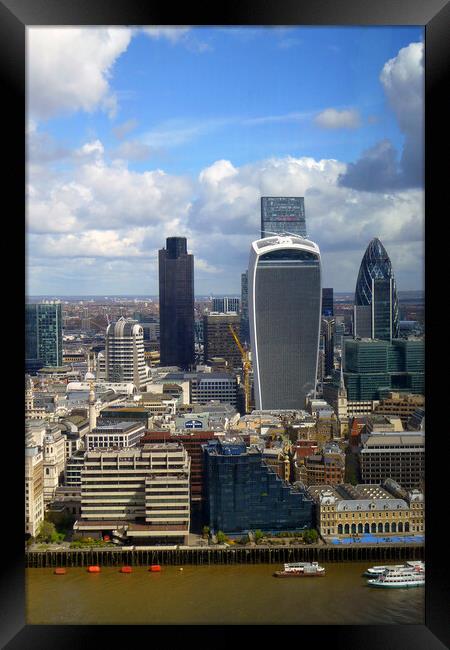 London City Skyline Cityscape England Framed Print by Andy Evans Photos