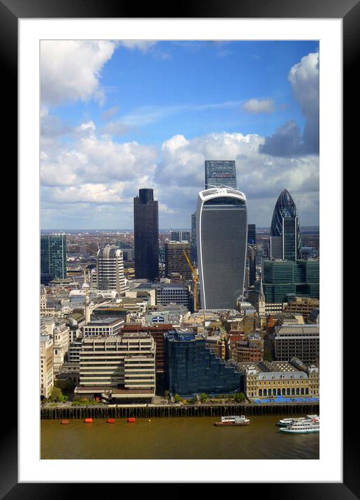 London City Skyline Cityscape England Framed Mounted Print by Andy Evans Photos