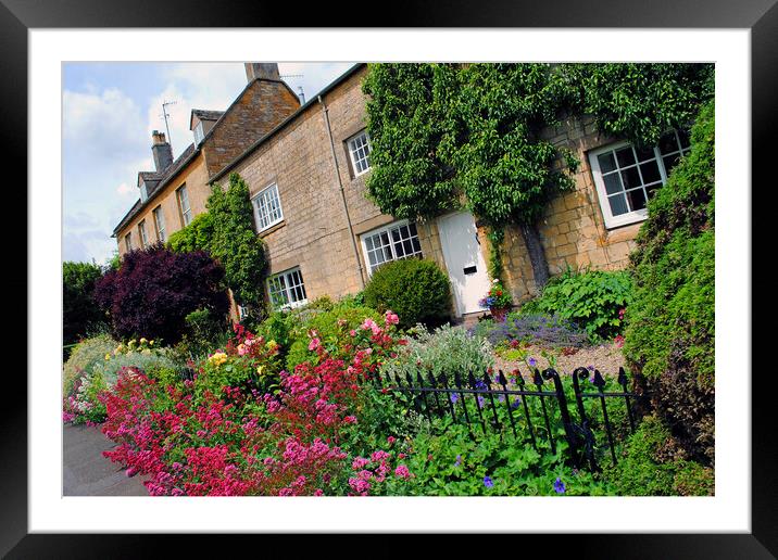 Blockley Village Cottage's Cotswolds Gloucestershi Framed Mounted Print by Andy Evans Photos