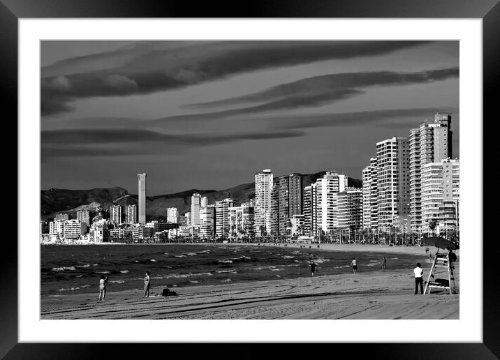 Benidorm Levante Beach Costa Blanca Spain Framed Mounted Print by Andy Evans Photos